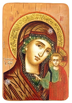 Икона береста Пресвятая Богородица "Казанская" 