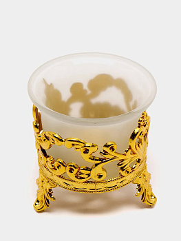 Лампада настольная в оправе (матовое стекло, золото) 