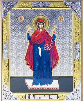 Икона Нерушимая Стена на деревянной доске 12,5х15,5 см