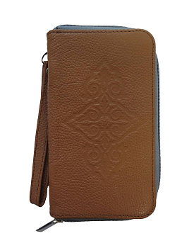 Портмоне женское на молнии, с тиснением молитвы Кресту