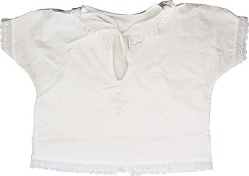 Крестильная рубашка для мальчика р-р 28-30 (сатин)