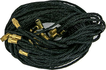 Гайтан (шнурок) для крестика 60 см шелковый черный с замком, кручёный (1 штука)