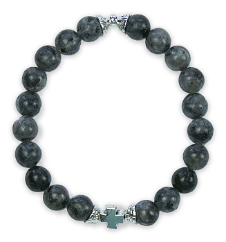 Четки-браслет из натурального камня ШУНГИТ d=8 мм, 20 зерен