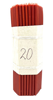 Свечи восковые станочные КРАСНЫЕ № 20 
