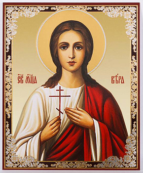 Икона на планшете святая мученица Вера   6 х  9 см