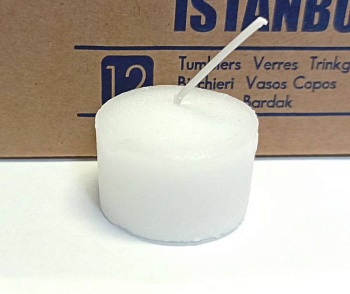 Сменный блок парафиновый с фитилем, диаметр 4 см , высота 2,5 см