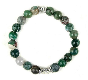 Четки-браслет из натурального камня ЯШМА d=8 мм, 20 зерен