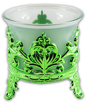 Лампада настольная в оправе (матовое стекло,зеленая) 