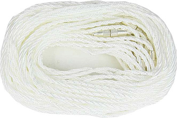 Гайтан (шнурок) для крестика 60 см шелковый белый с замком кручёный (1 штука)