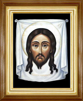 Икона холст большая Спас Нерукотворный, в киоте, 240 х 185 
