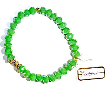 Четки-браслет из натурального камня Кварц цвет ИЗУМРУД,  30 зерен