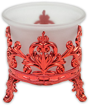 Лампада настольная в оправе (матовое стекло, красная) 