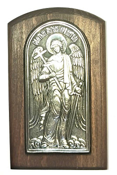 Икона на дереве АНГЕЛ ХРАНИТЕЛЬ , гальваника, 11,5 х 7 см