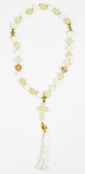 Четки из натурального камня ОНИКС светлый  d=12 мм, 30 зёрен 