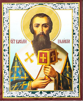 Икона на планшете Святитель Василий Великий   6 х  9 см