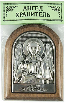 Икона Гальваника на дереве Ангел Хранитель, 6,5 х 5 см