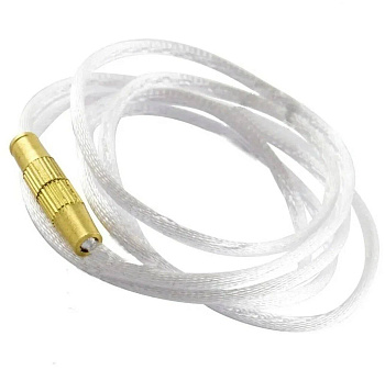 Гайтан (шнурок) для крестика 60 см шелковый белый с замком (1 штука)