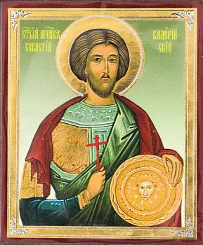 Икона на планшете Святой мученик  Валерий Севастийский