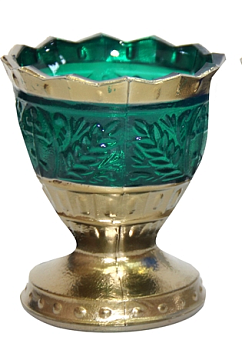 Лампада "Лилия" (зеленая) с золотом