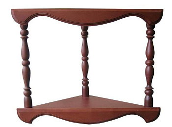 Полка угловая двухъярусная 500 мм, вишня