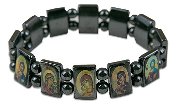 Браслет гематит с ликами 