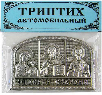 Икона Триптих автомобильный арка 64 х 34 мм