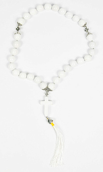 Четки из натурального камня АГАТ БЕЛЫЙ d=12 мм, 30 зёрен 