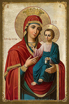 Икона на левкасе Богородица Иверская