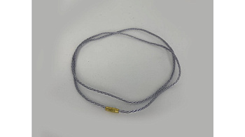 Гайтан (шнурок) для крестика 60 см шелковый серебряный с замком, кручёный (1 штука)