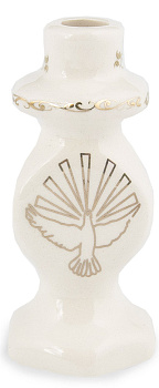 Подсвечник "Грани" керамический (цветы, отводка люстр, БЕЛЫЙ)