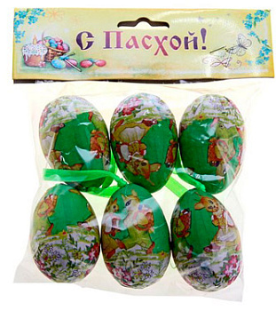 Сувенир яйцо заячья семья 6х4